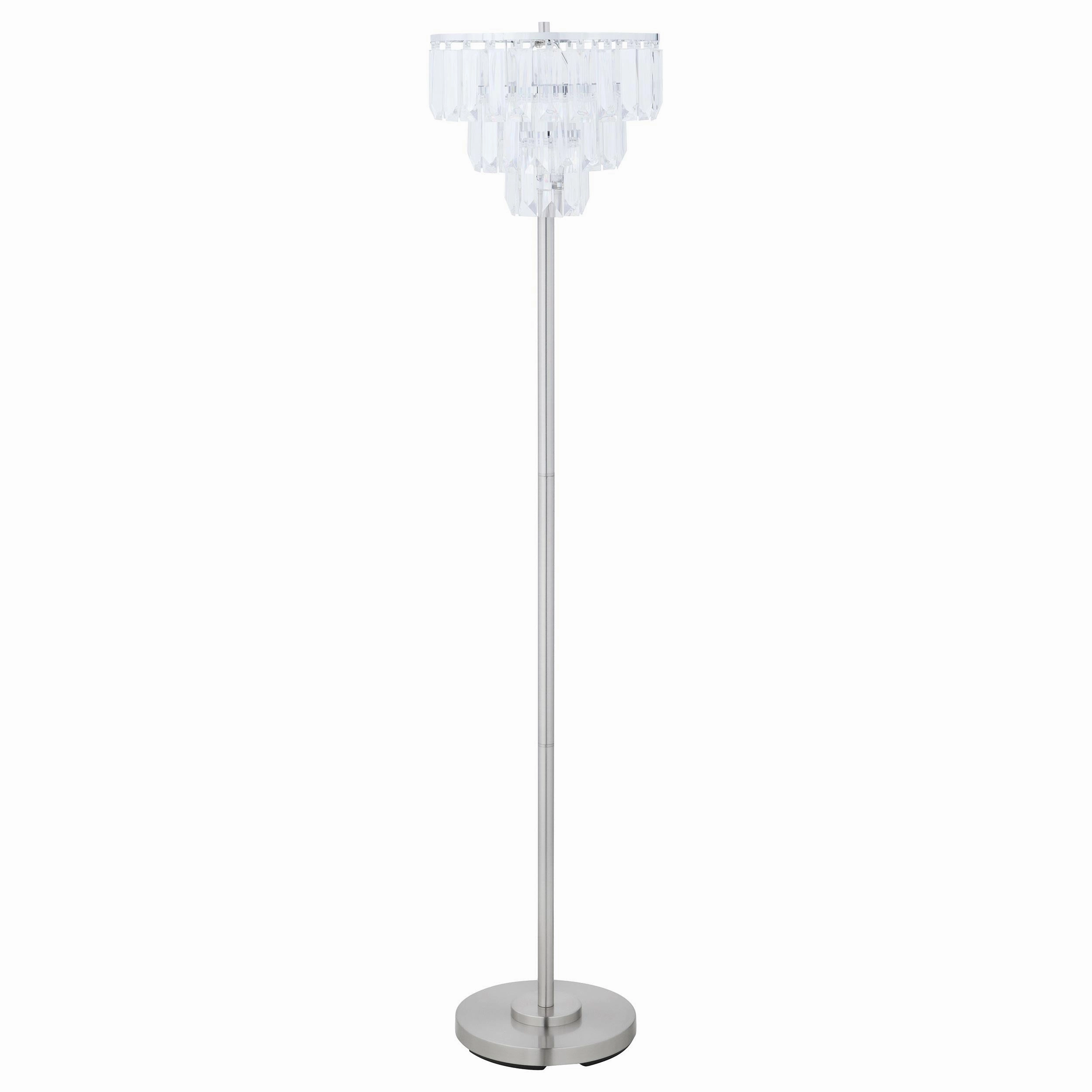 Anya Metal Base Floor Lamp Chrome and Crystal mini decorative bulb