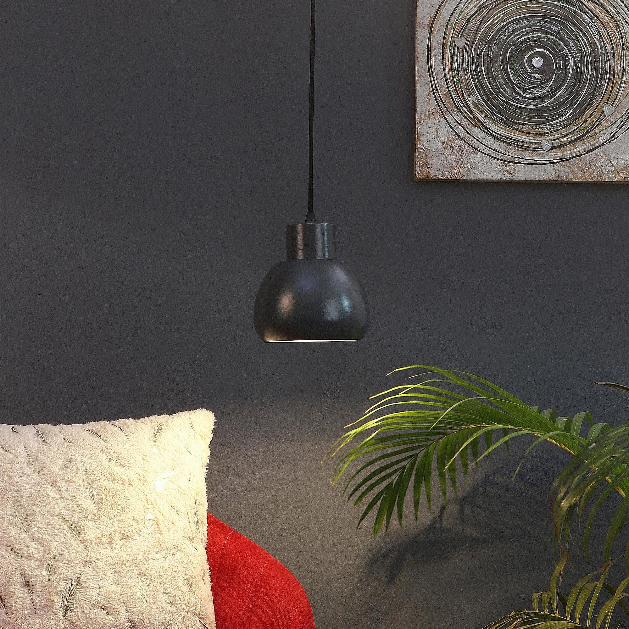 Apple Grey Metal Hanging Light by SS Lightings