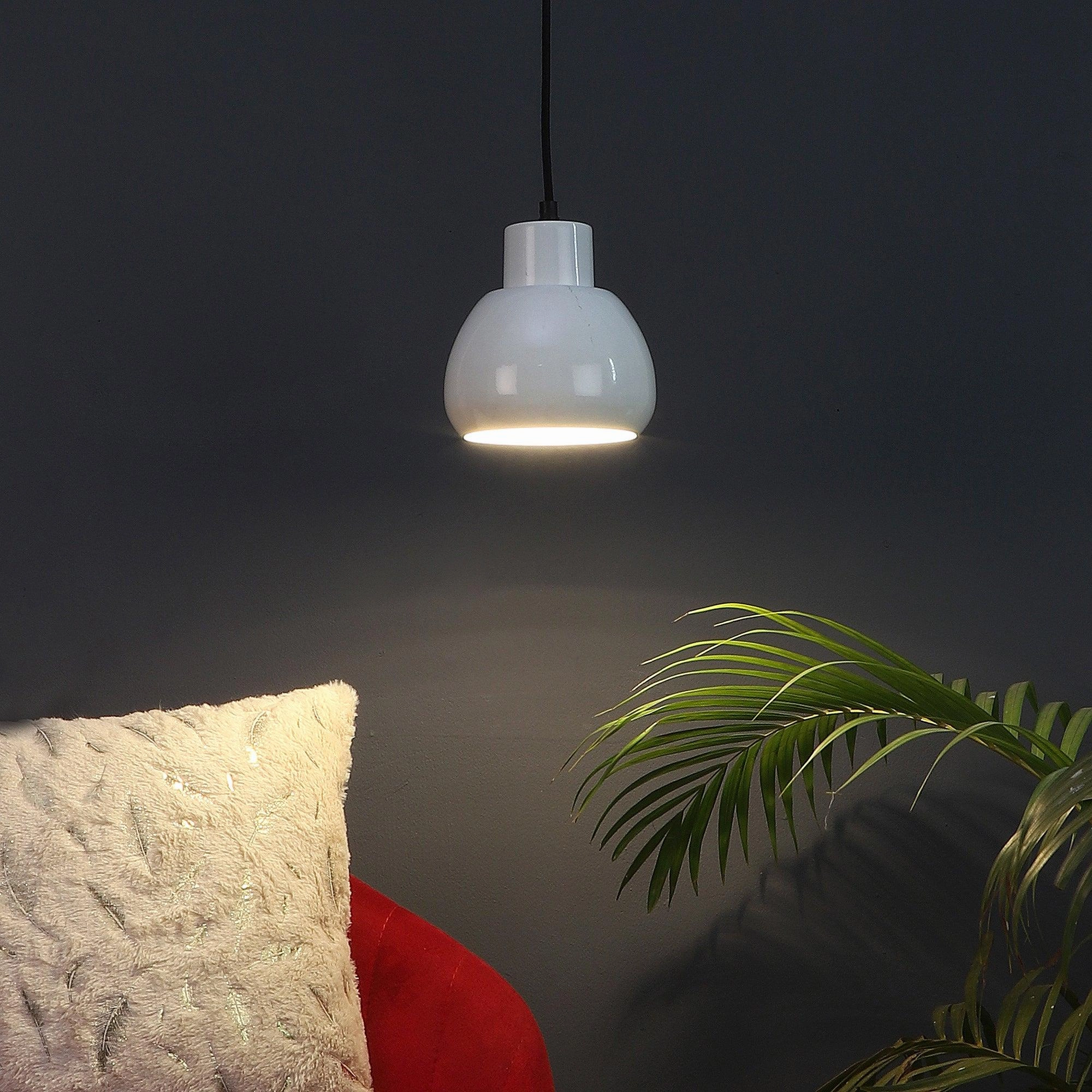 Apple White Metal Hanging Light by SS Lightings