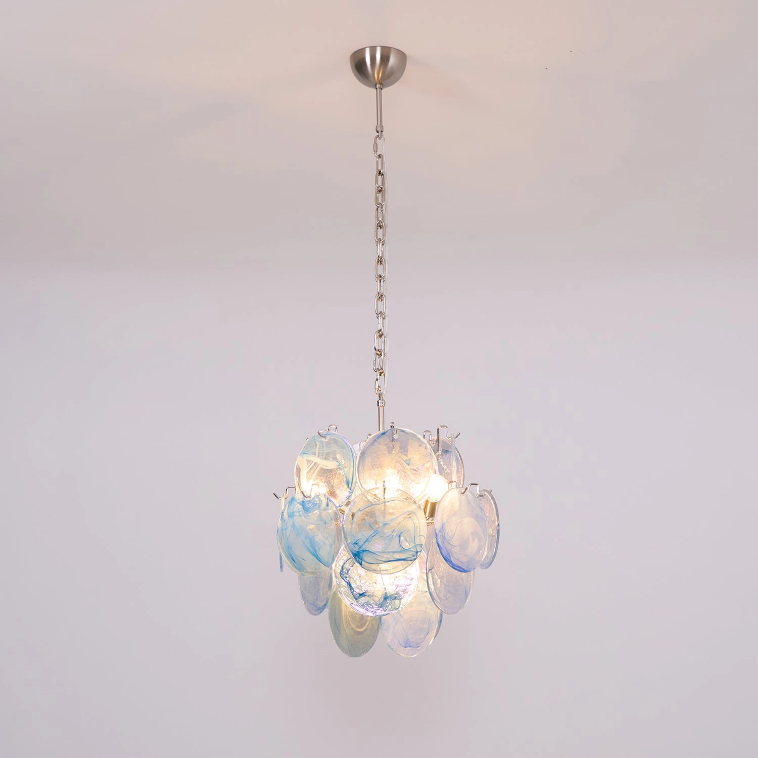 Aqua Blue Glass Murano Chandelier