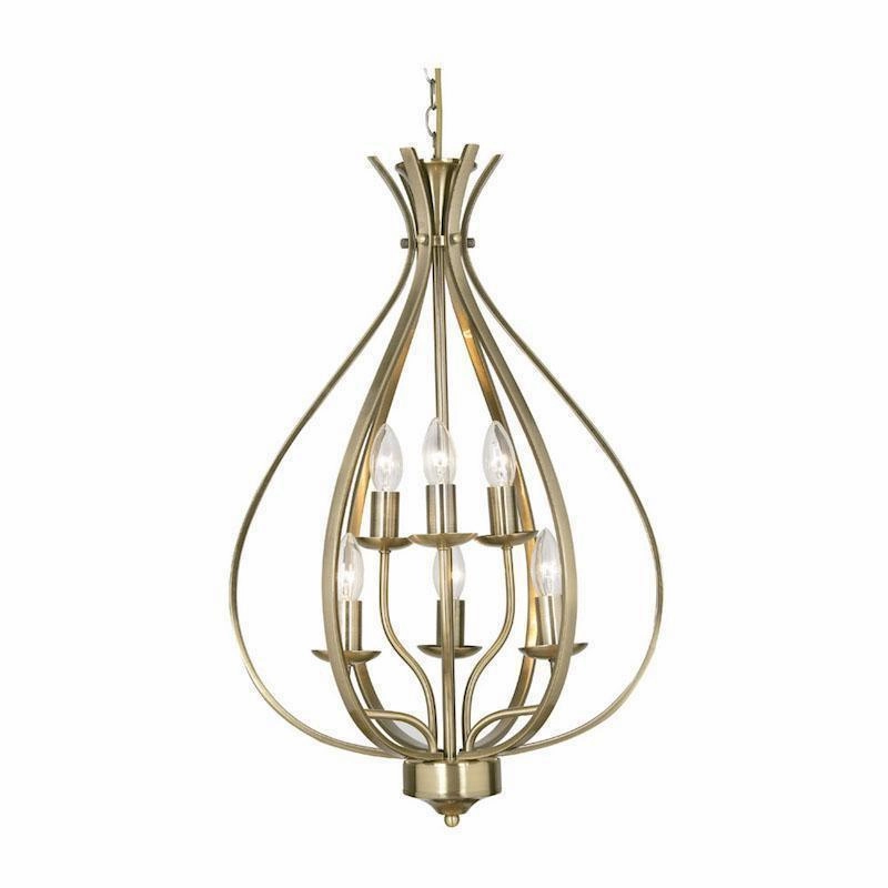 Araba 6 Light Antique Brass Pendant Ceiling Light modern ceiling lamp