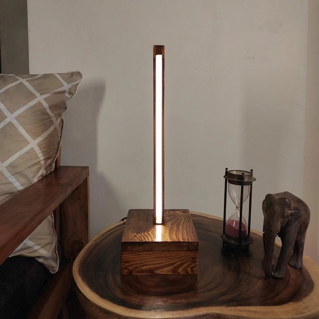 Arc Brown Wooden LED Table Lamp (BULB NOT INCLUDED)
