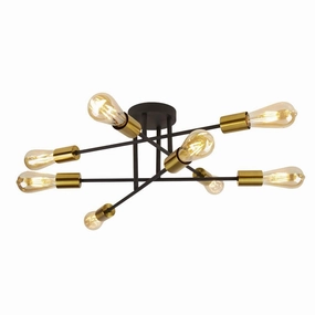 Armstrong 8 Light Black And Satin Brass Ceiling Light simple ceiling design light