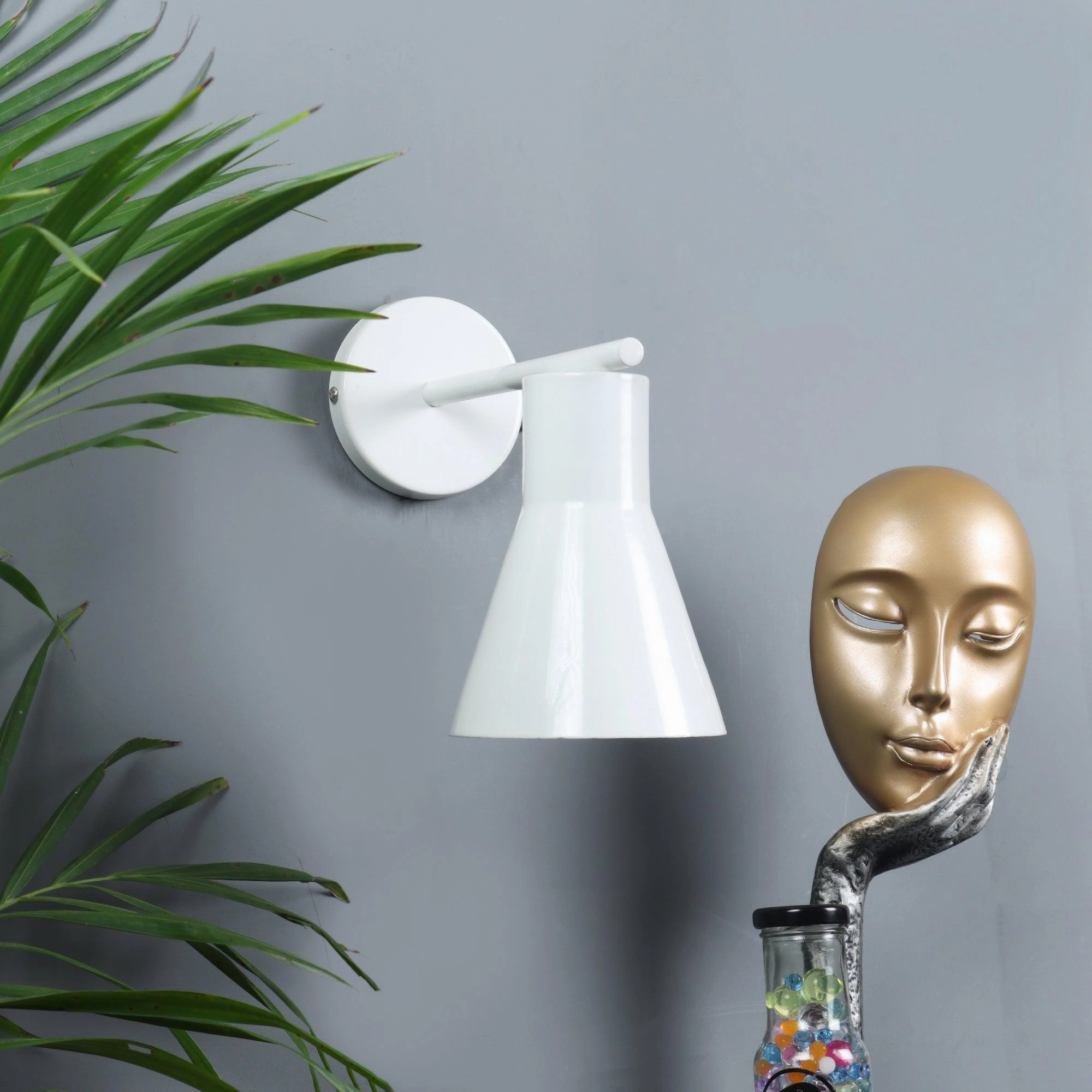 Art Deco White Metal Wall Light By SS Lightings vintage desk lamp