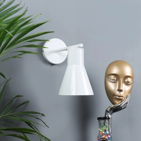 Art Deco White Metal Wall Light By SS Lightings vintage desk lamp
