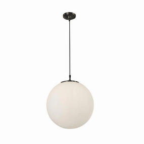 Atom 1 Light Ceiling Pendant 40 cm Opal Glass Sphere minimalist ceiling light