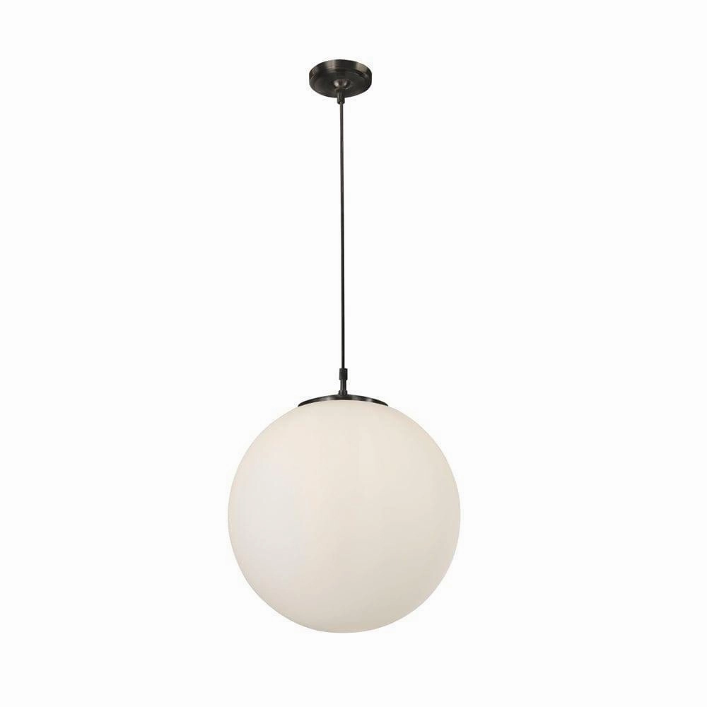 Atom 1 Light Ceiling Pendant 40 cm Opal Glass Sphere minimalist ceiling light