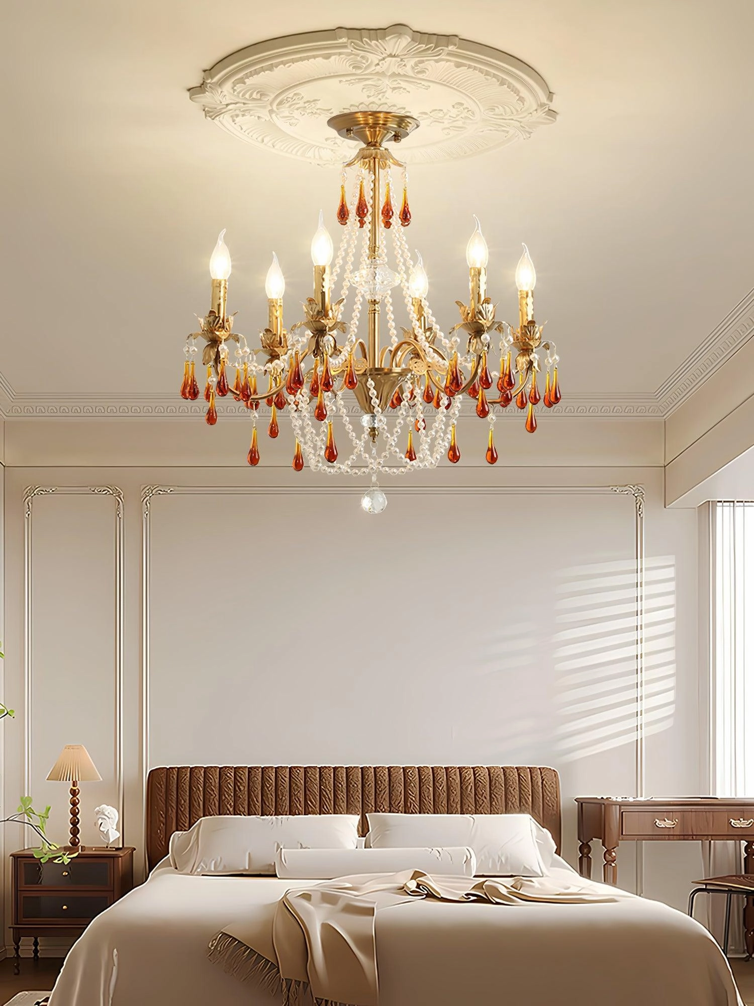 Aureate Amber Crystal Chandelier