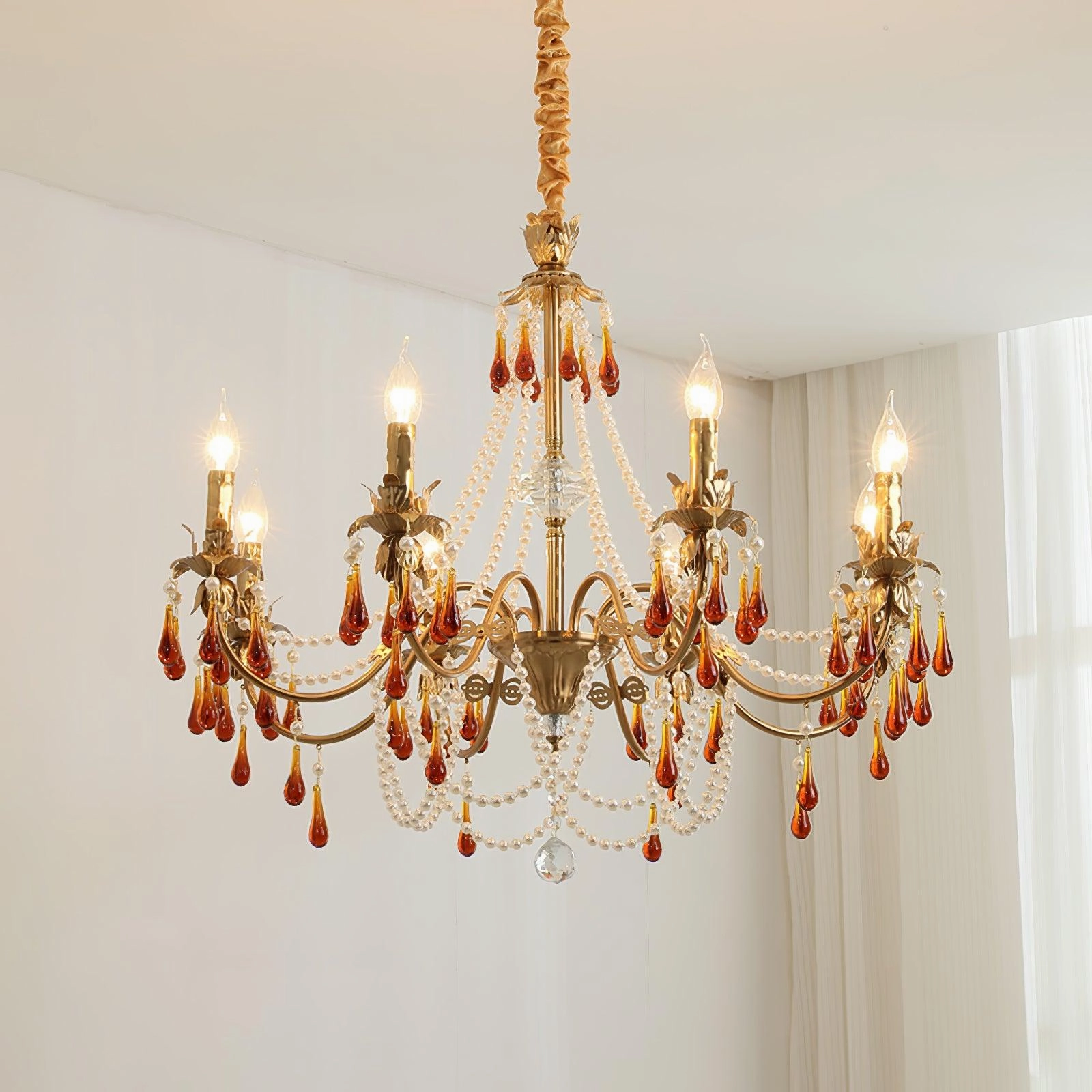 Aureate Amber Crystal Chandelier