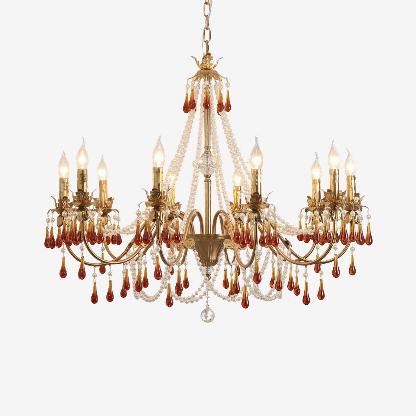 Aureate Amber Crystal Chandelier modern modeling table light