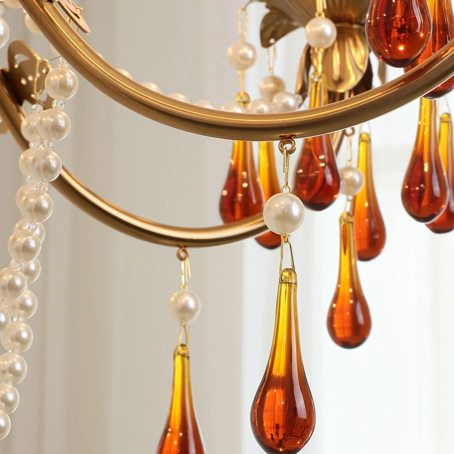 Aureate Amber Crystal Chandelier