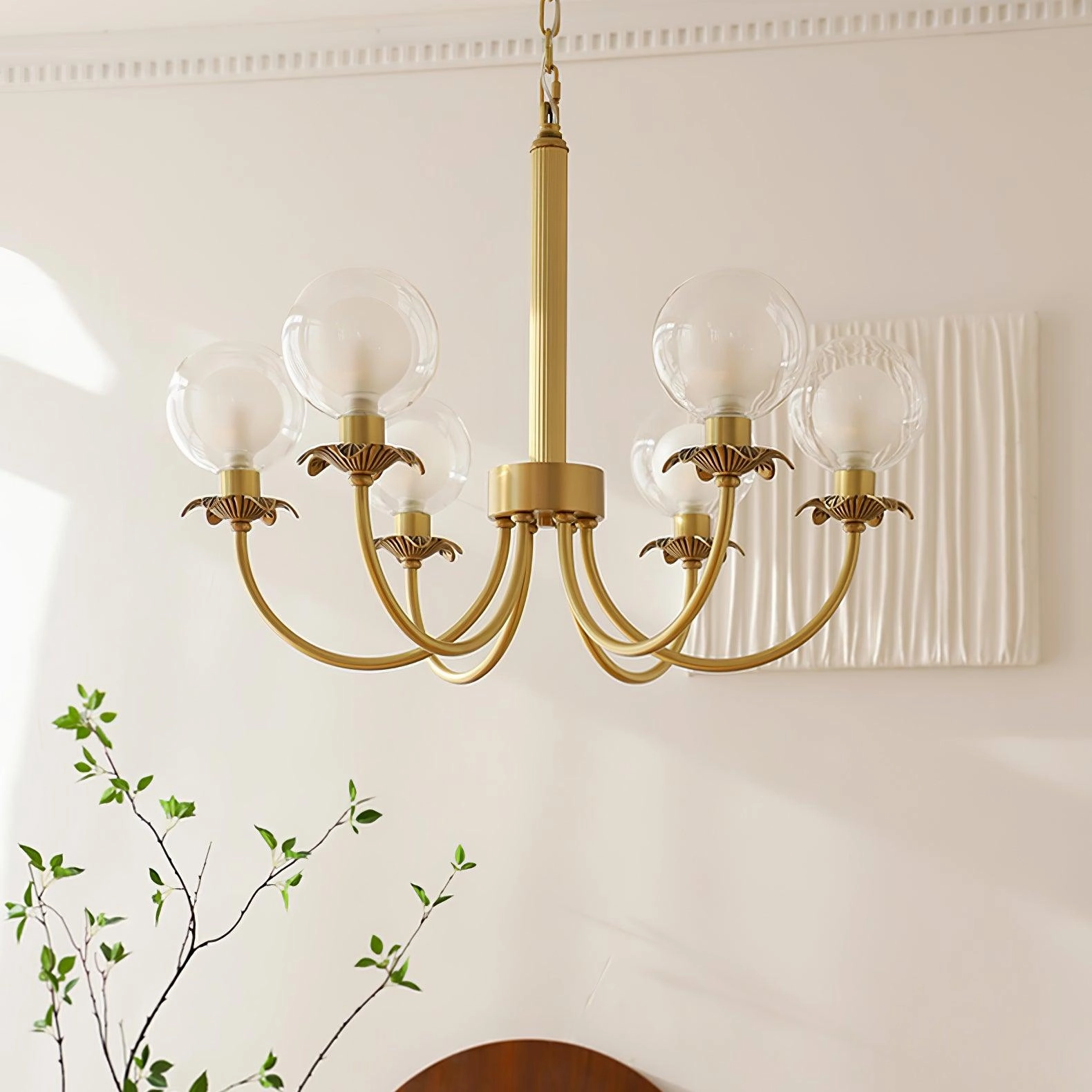Aureate Radiance Glass Chandelier