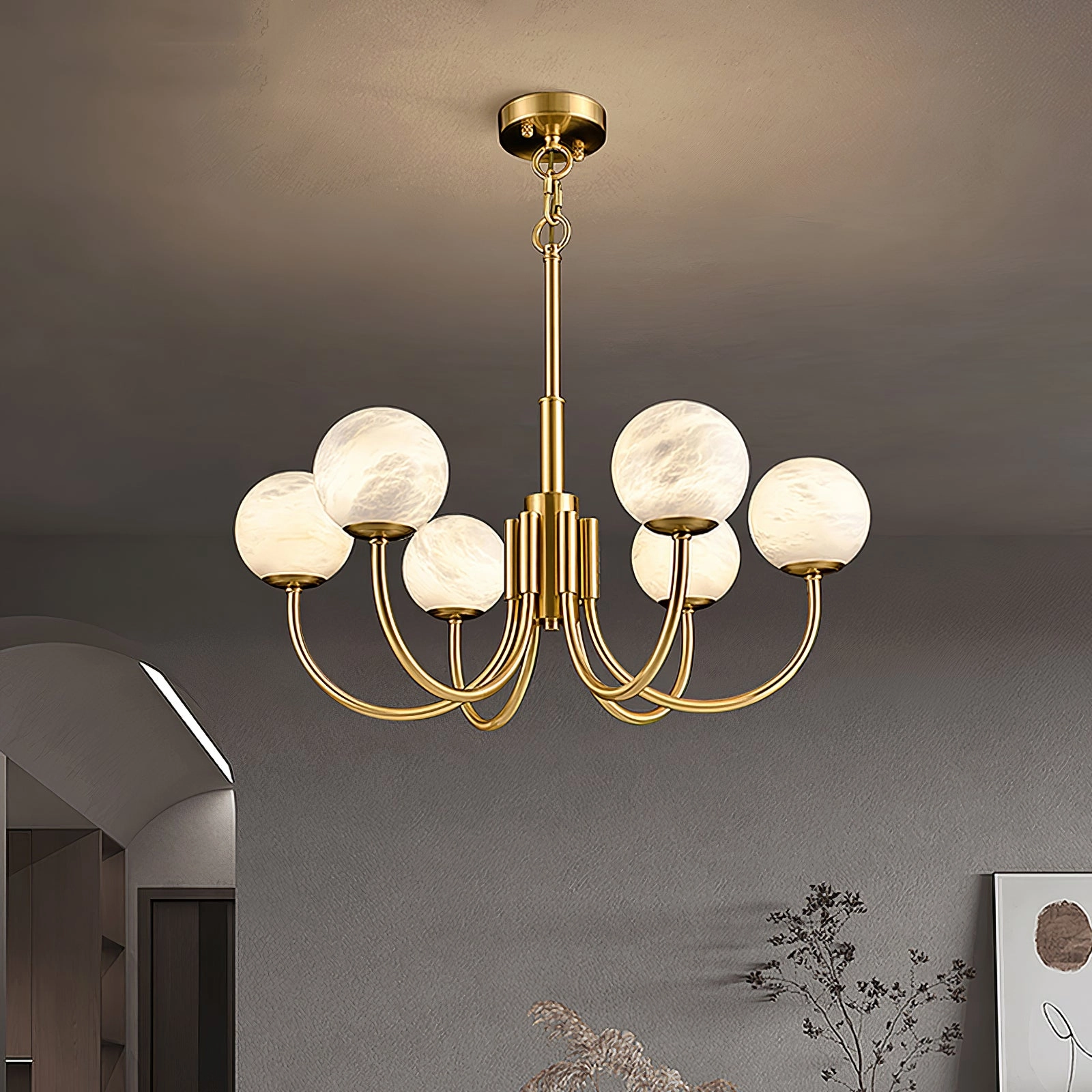 Aurelian Alabaster Globe Chandelier