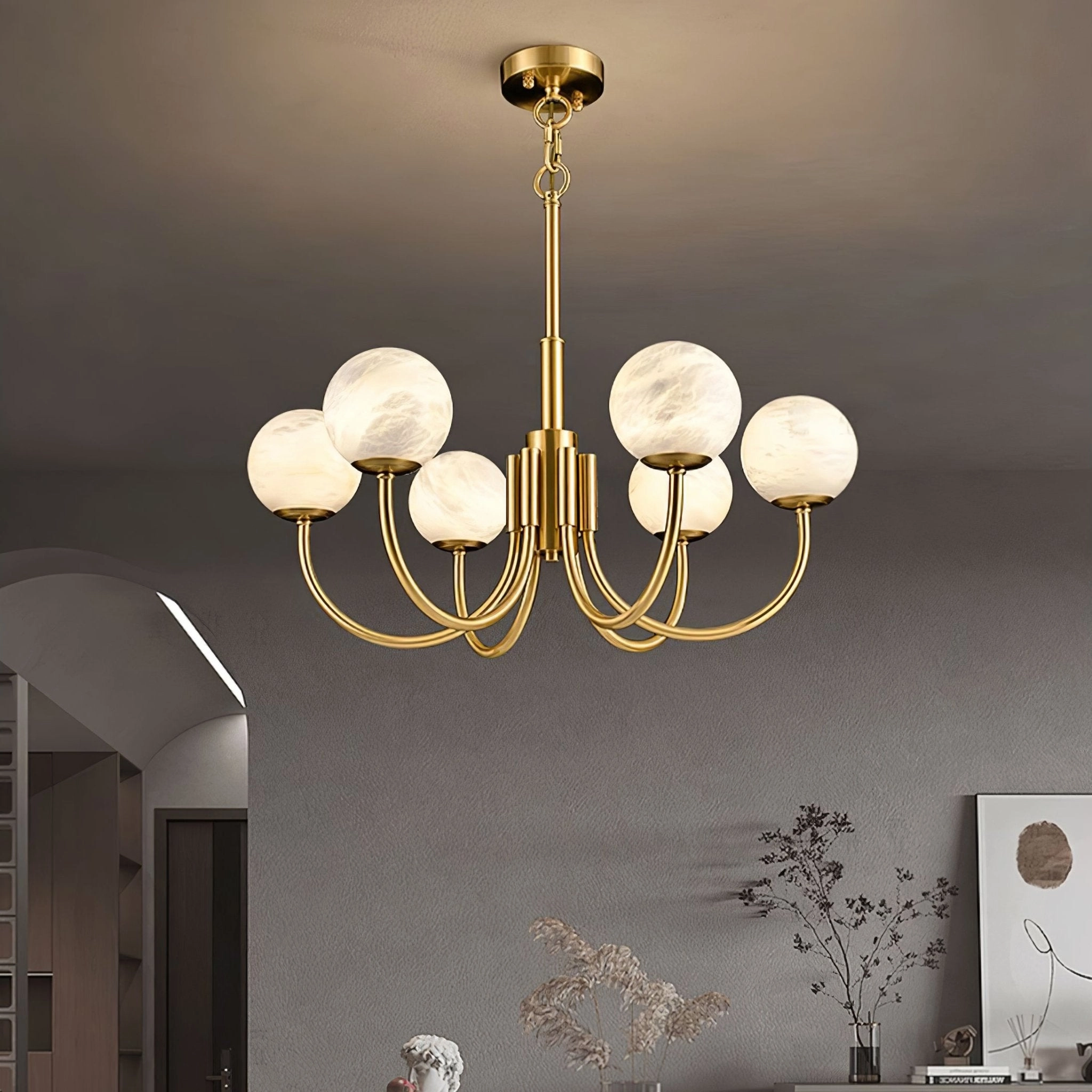 Aurelian Alabaster Globe Chandelier