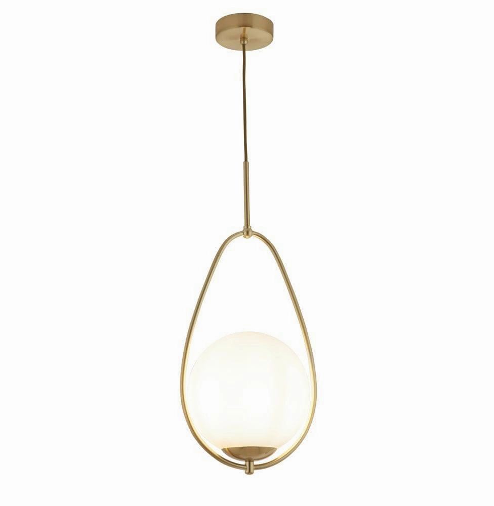 Avalon 1 Light Gold Ceiling Pendant With Opal Glass Ball simple ceiling design light