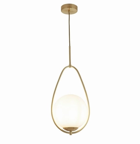 Avalon 1 Light Gold Ceiling Pendant With Opal Glass Ball modern ceiling lamp
