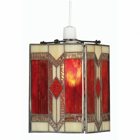 Aztec Red Tiffany Easy Fit Ceiling Lamp Shade simple ceiling design light