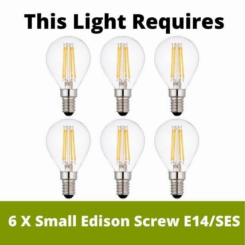 Bali 6 Light Black & Gold Ceiling Light - Adjustable Head