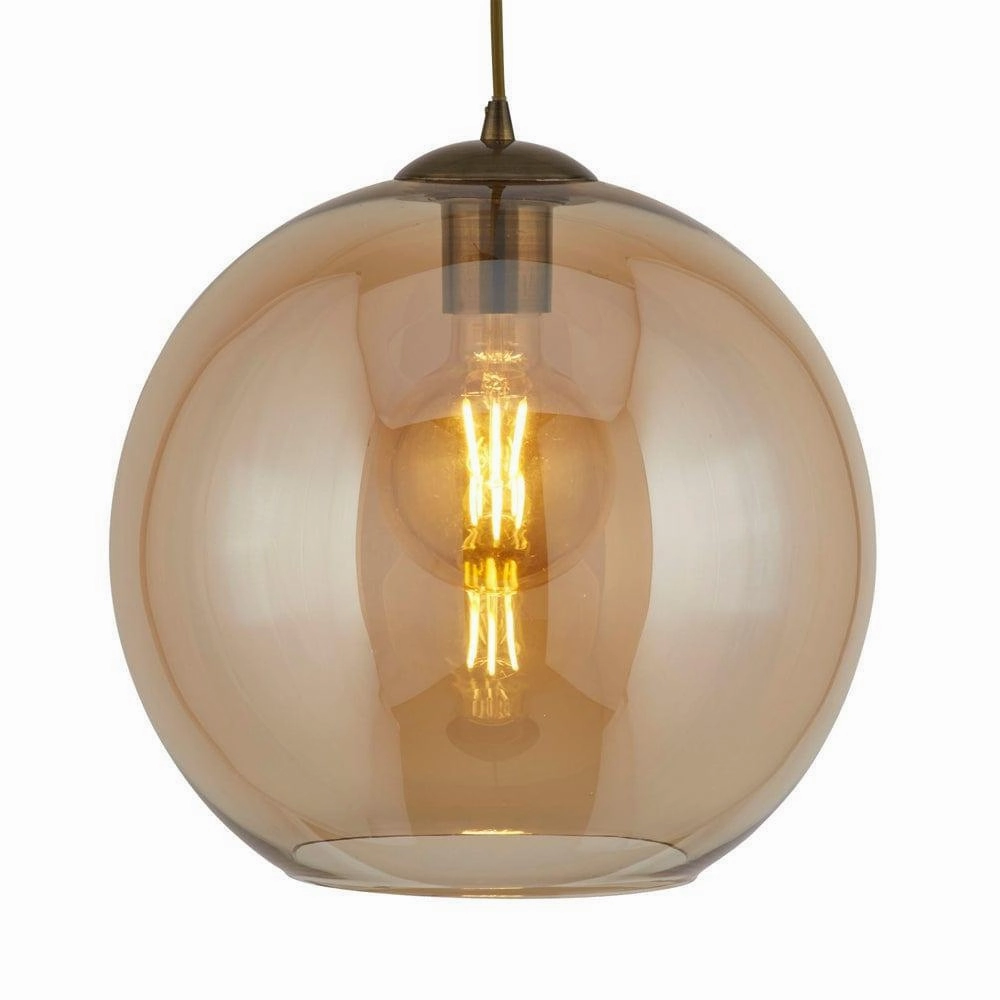 Balls 1 Light Round Amber Glass 25cm Ceiling Pendant minimalist ceiling light