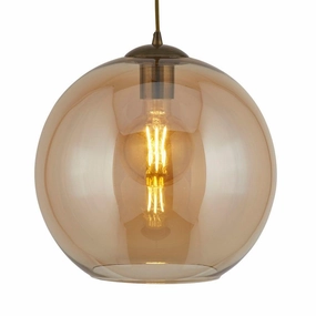 Balls 1 Light Round Amber Glass 25cm Ceiling Pendant minimalist ceiling light