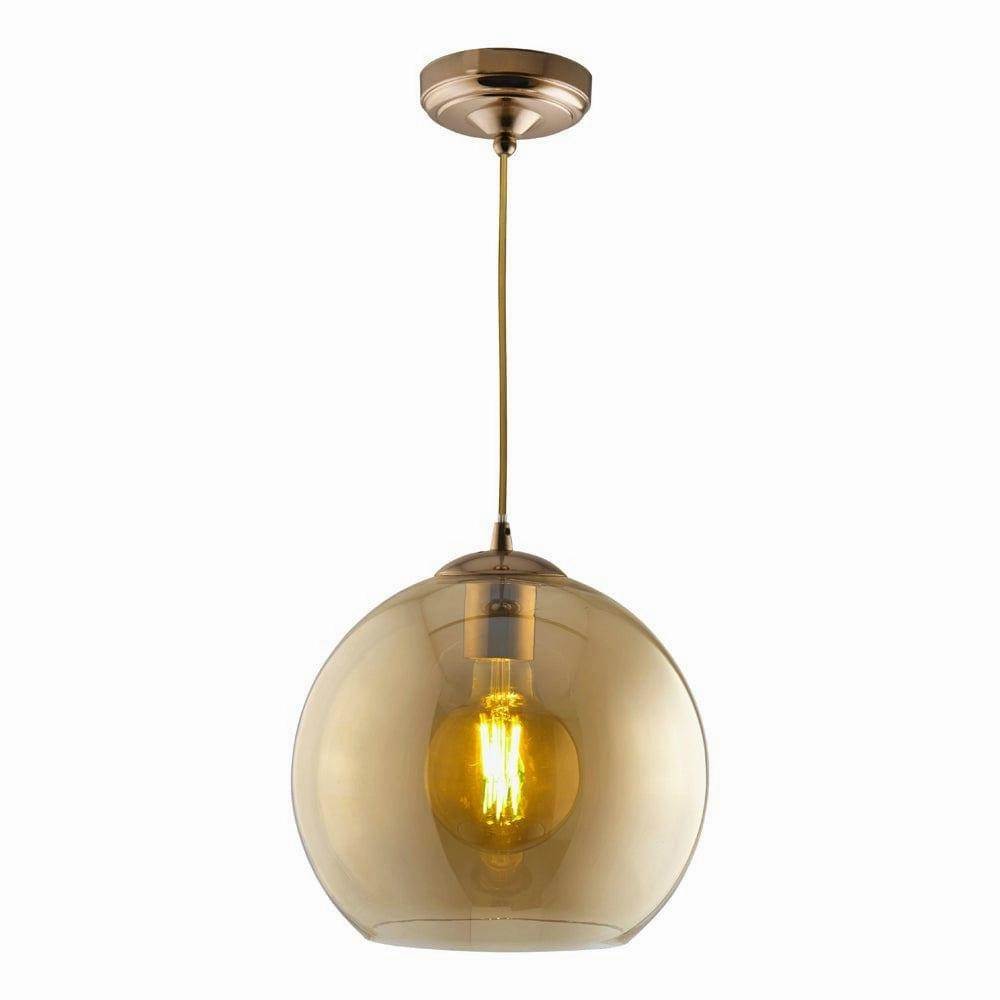Balls 1 Light Round Amber Glass 30cm Ceiling Pendant modern ceiling lamp