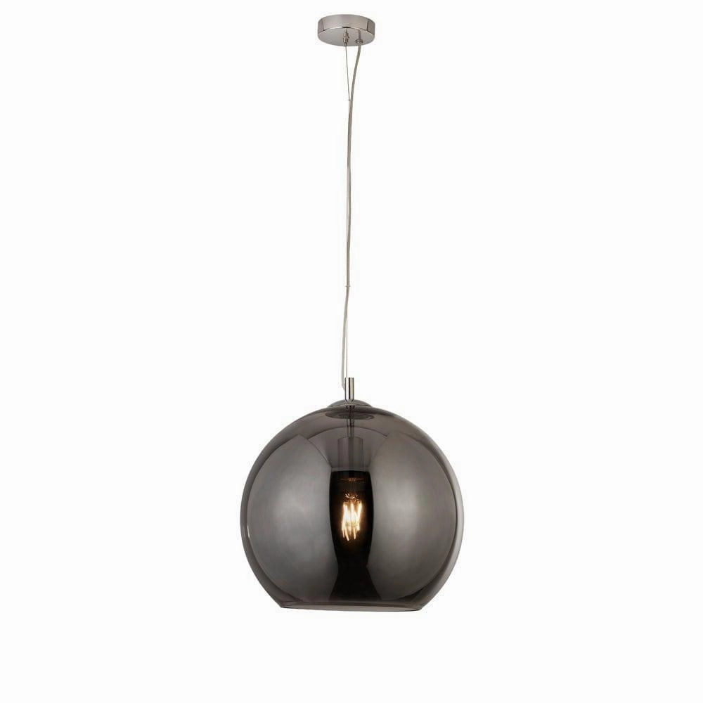 Balls 1 Light Round Smoked Glass 35cm Ceiling Pendant minimalist ceiling light