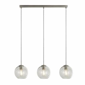 Balls 3 Light Chrome Bar Pendant With Clear Glass Shades minimalist ceiling light
