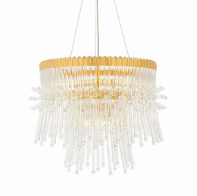 Baronial XL 8 Light Gold Ceiling Pendant With Glass Rods modern ceiling lamp