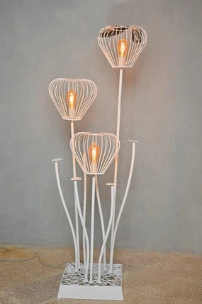 Beautiful White Stand Flower Floor Lamp garden LED light