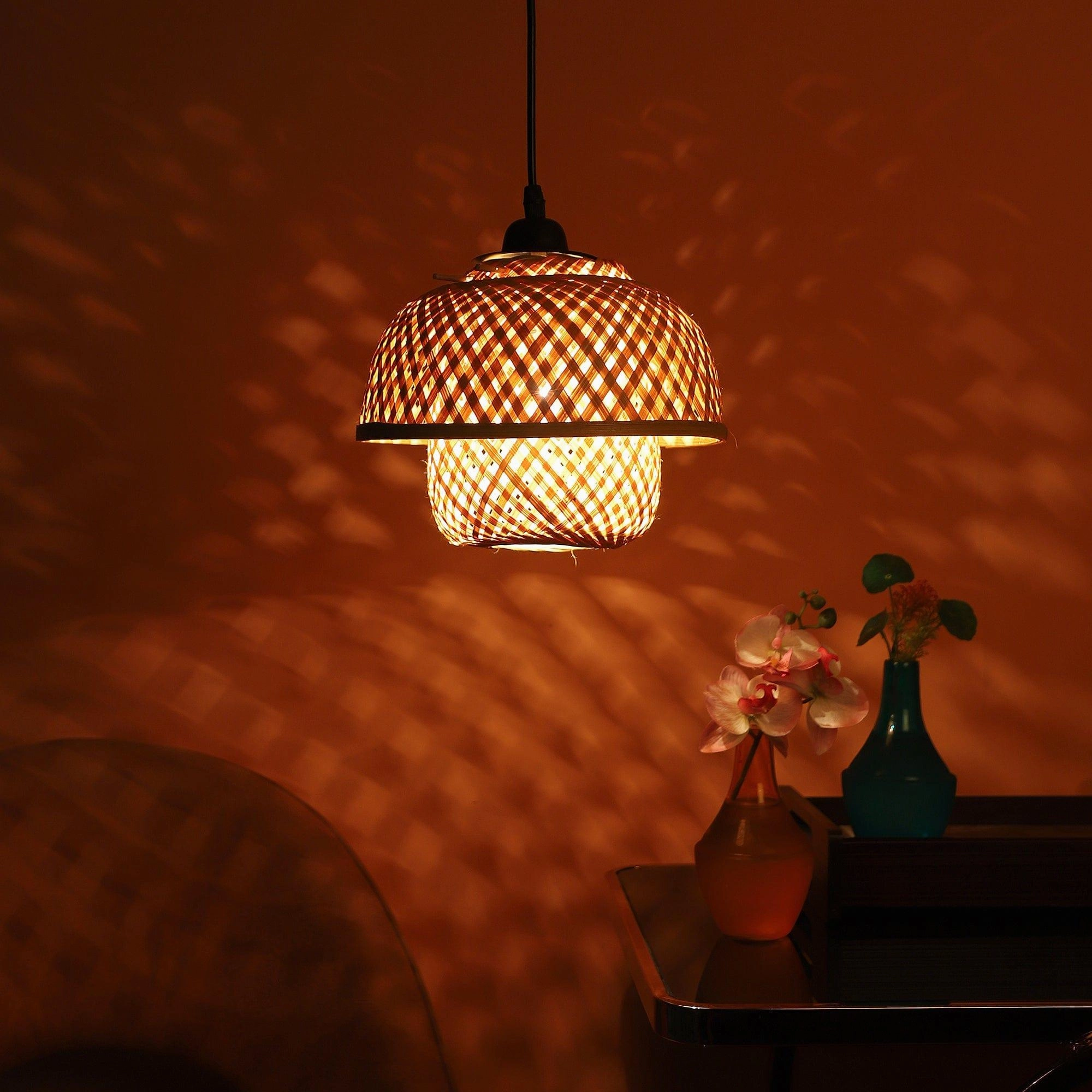 Beautifull  Black Glass Metal  Cream Hanging Light