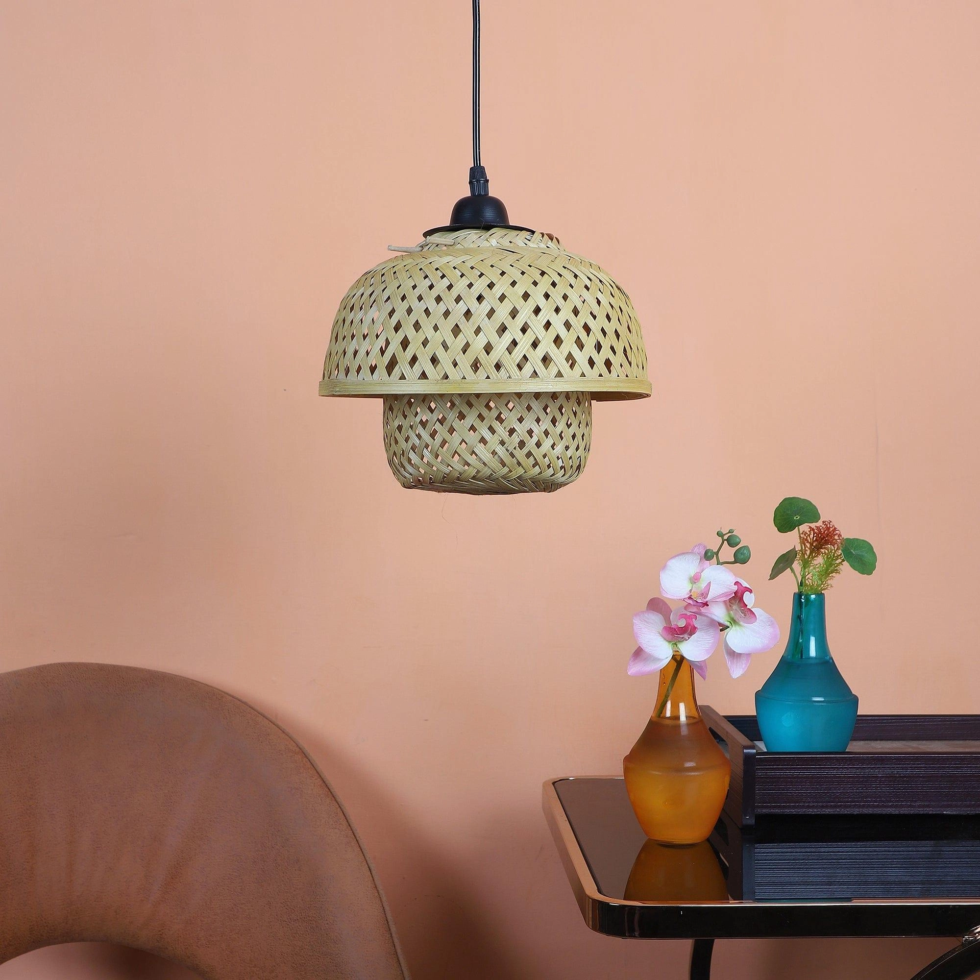 Beautifull  Black Glass Metal  Cream Hanging Light