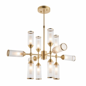 Belsize 12 Light Pendant Ceiling Light - Ribbed Glass Shades modern ceiling lamp