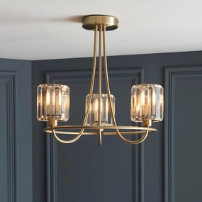 Berenice 3 Light Brass Semi Flush Ceiling Light simple ceiling design light