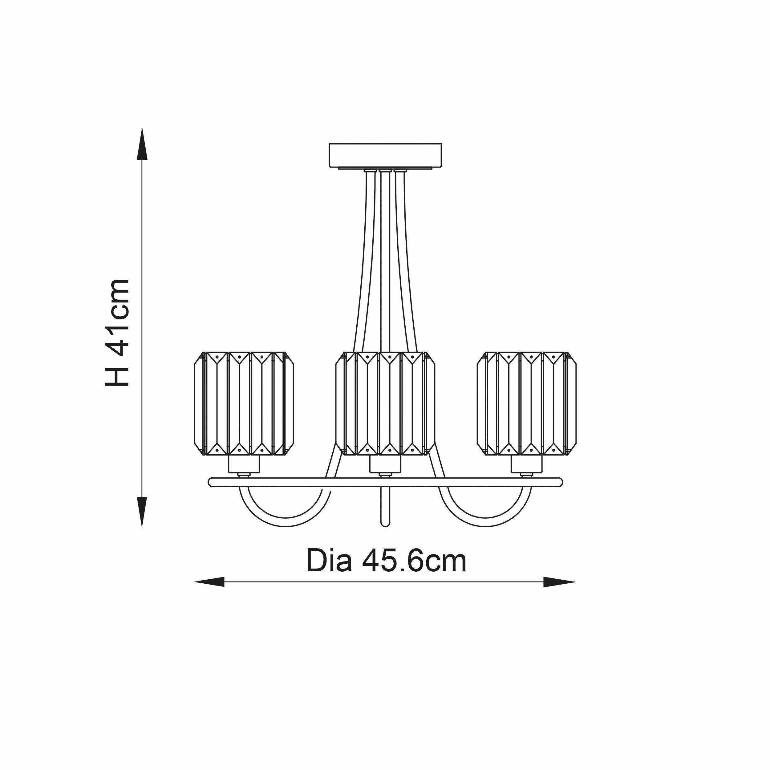 Berenice 3 Light Brass Semi Flush Ceiling Light