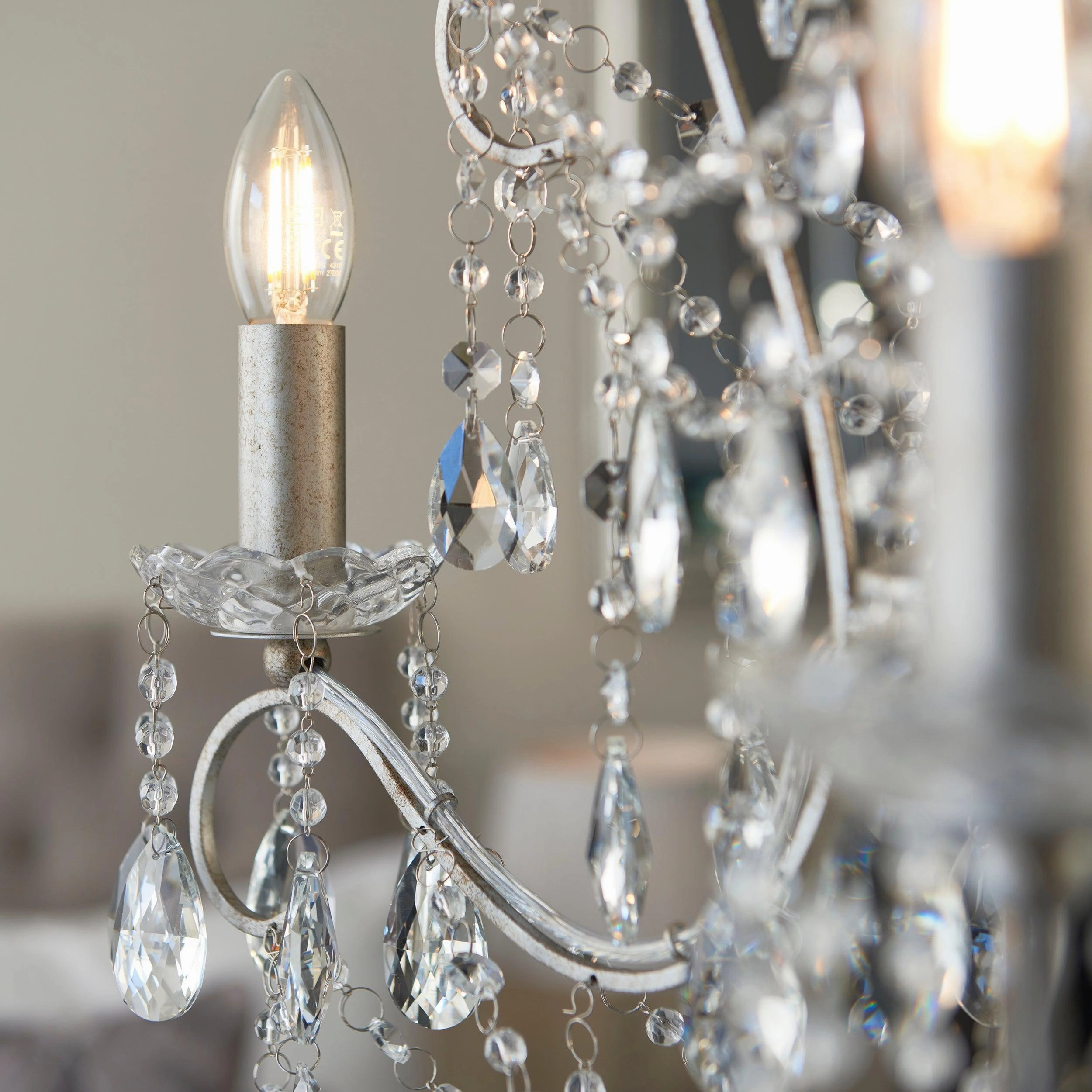 Berkley 3 Light Antique Silver Pendant With Crystal Glass