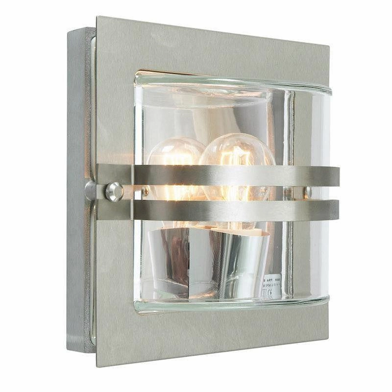 Bern Stainless Steel And Clear Glass Outdoor Wall Light outdoor wall lamp