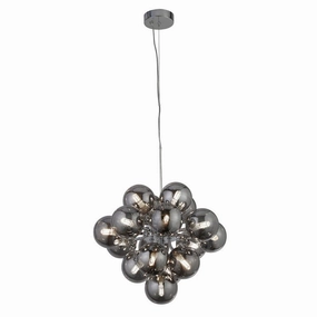 Berry 17 Light Chrome Ceiling Pendant With Smoked Glass minimalist ceiling light