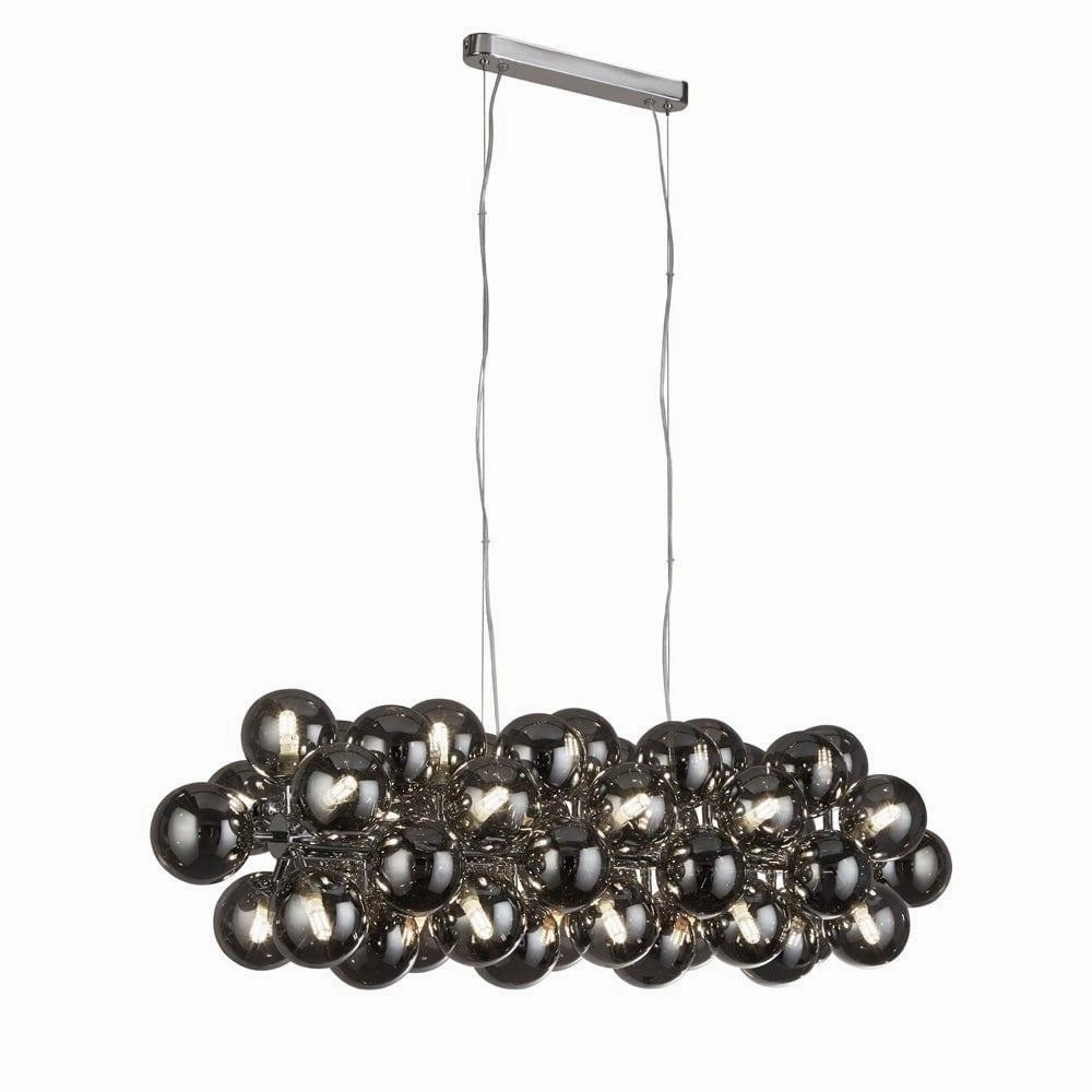 Berry 25 Light Chrome Ceiling Pendant With Smoked Glass minimalist ceiling light