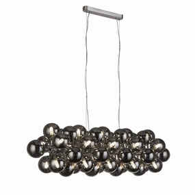 Berry 25 Light Chrome Ceiling Pendant With Smoked Glass minimalist ceiling light