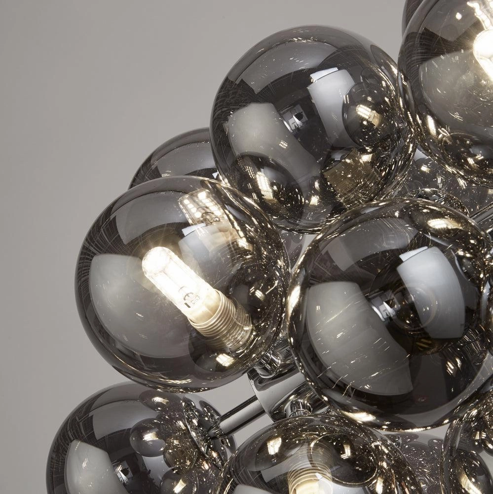 Berry 25 Light Chrome Ceiling Pendant With Smoked Glass