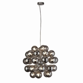 Berry 27 Light Chrome Ceiling Pendant With Smoked Glass minimalist ceiling light