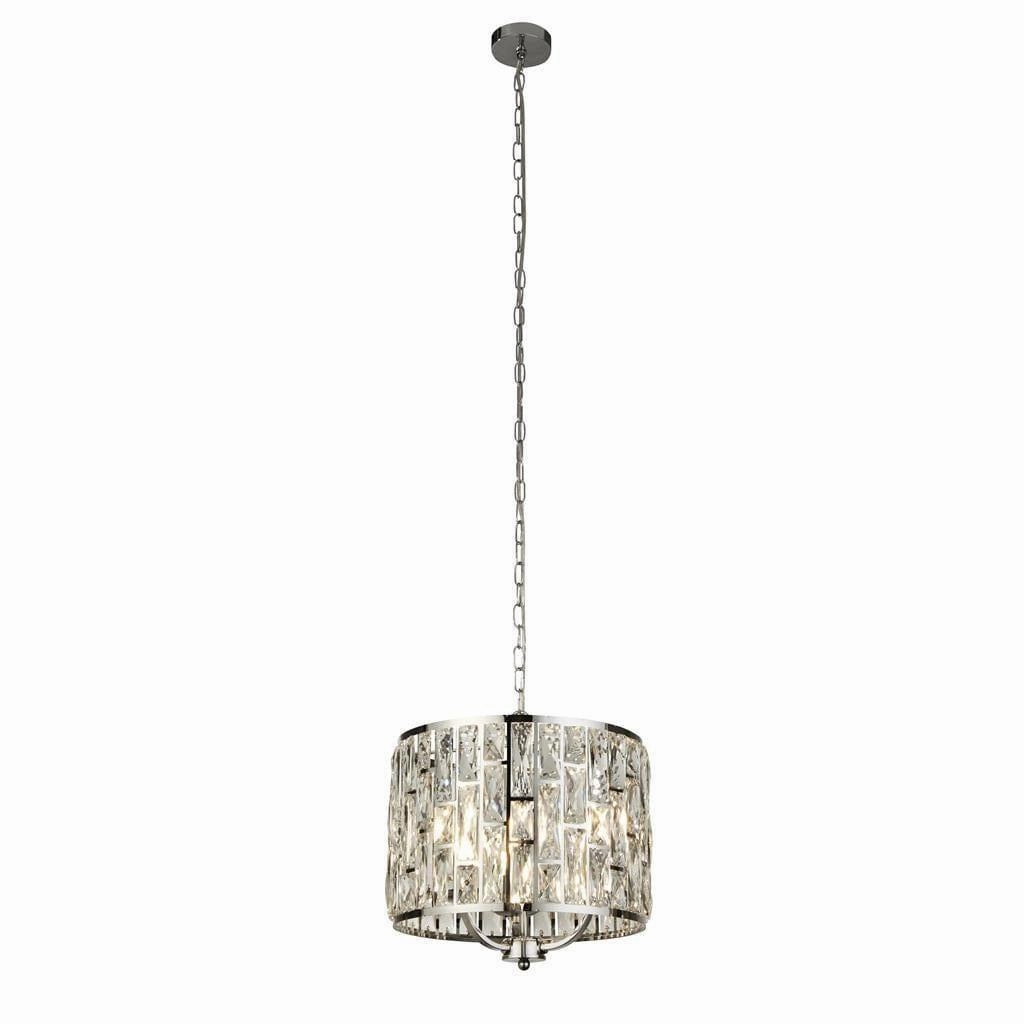 Bijou 3 Light Chrome Ceiling Pendant - Crystal Glass minimalist ceiling light