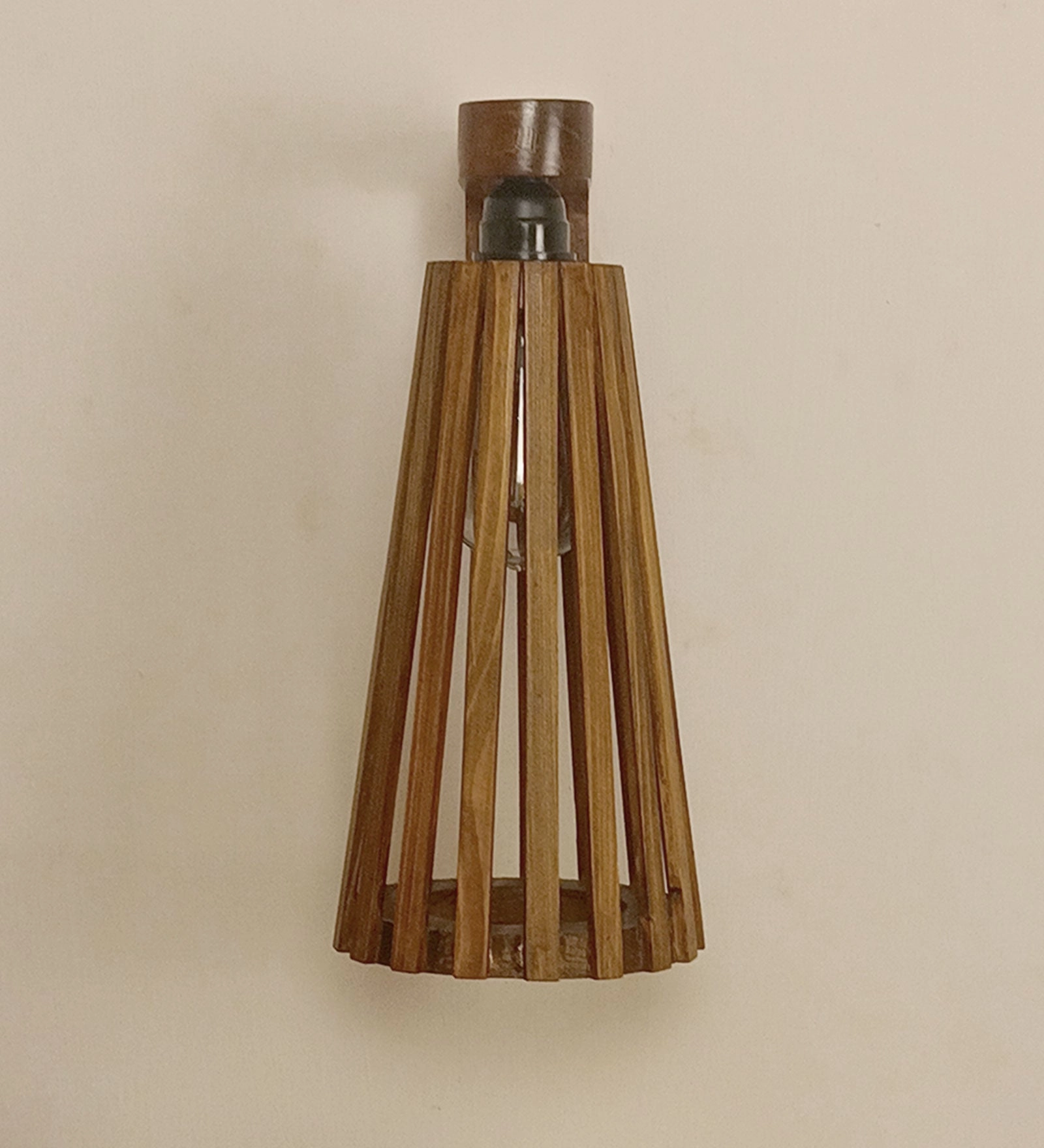 Billet Brown Wooden Wall Light (BULB NOT INCLUDED)
