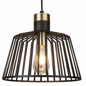 Bird Cage 1 Light Black & Gold Ceiling Pendant - 30cm modern ceiling lamp
