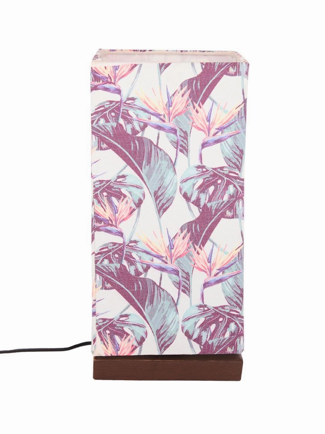 Birds Of Paradise Lamp with Wooden Base