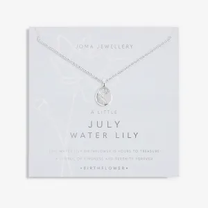 Birth Flower A Little July Water Lily Silver Plated Necklace 7465 Joma Jewellery