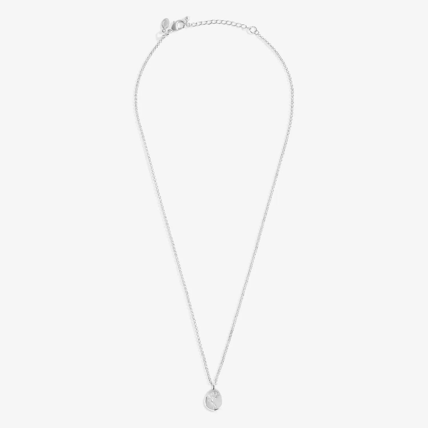 Birth Flower A Little July Water Lily Silver Plated Necklace 7465 Joma Jewellery