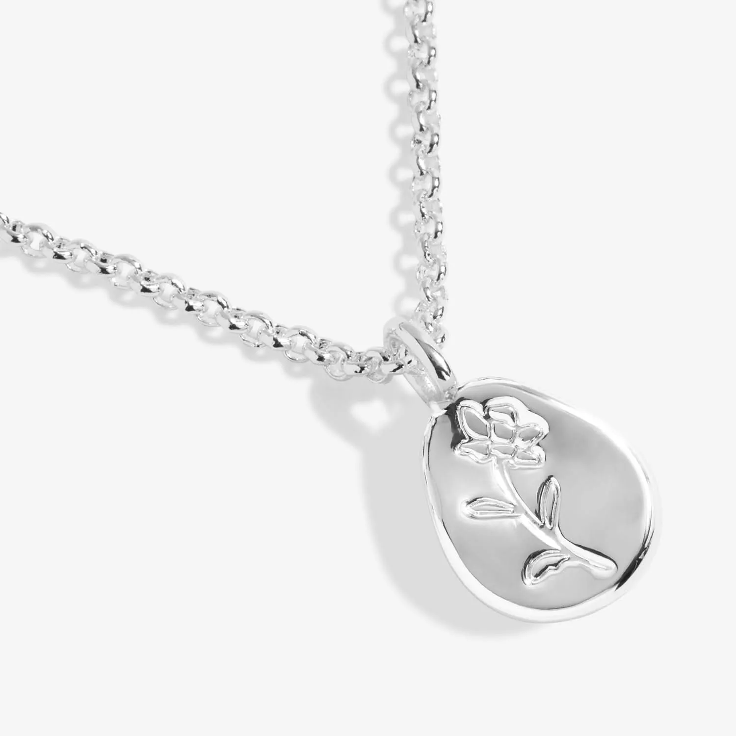 Birth Flower A Little March Daffodil Silver Plated Necklace 7461 Joma Jewellery
