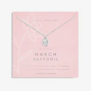 Birth Flower A Little March Daffodil Silver Plated Necklace 7461 Joma Jewellery