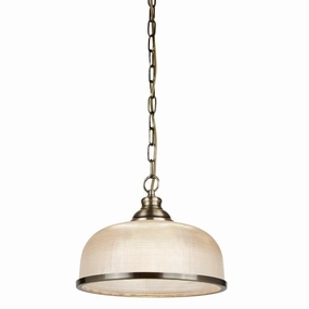 Bistro II 1 Light Brass Pendant - Holophane Glass Shade modern ceiling lamp